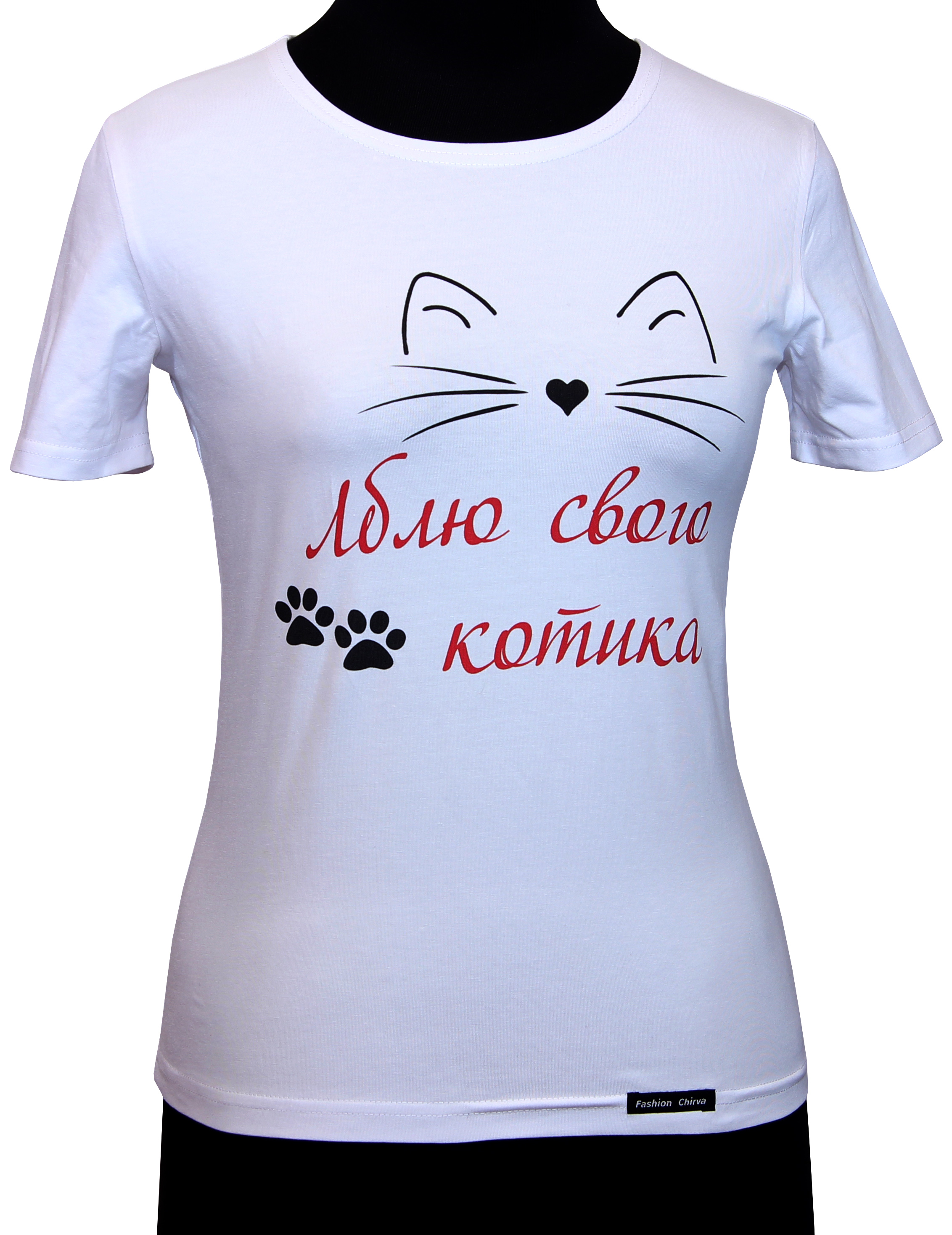 Жіноча футболка для закоханих пар Люблю свого котика